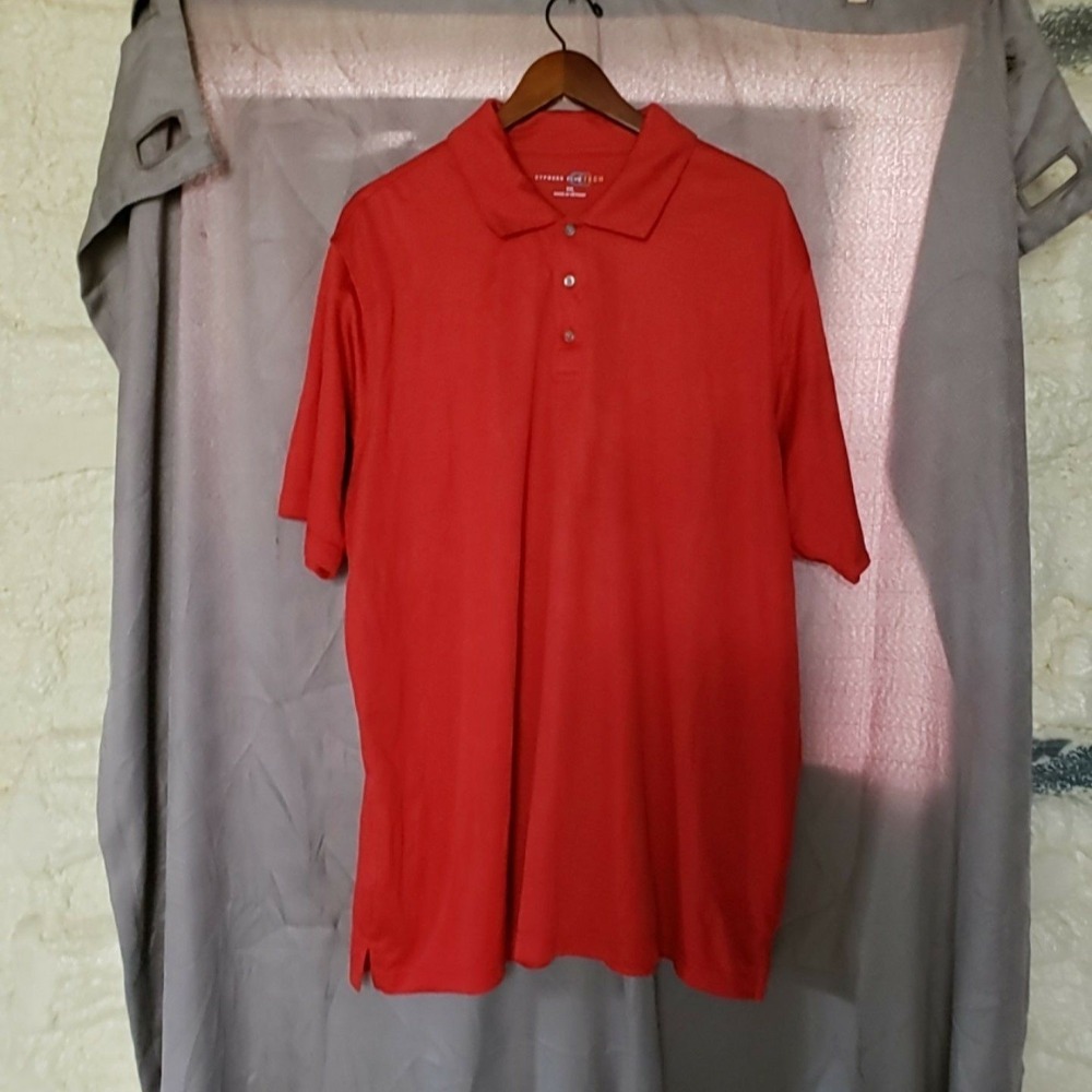Cypress Club Tech Polo Shirt Mens 2XL Red Short Sleeve Golf Performance Top